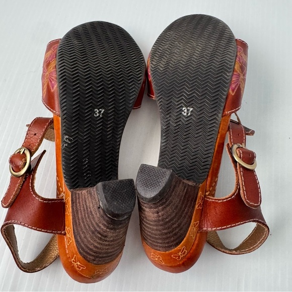 L’artiste philomena t-strap heeled sandals flower design and medallion size 37 - Picture 8 of 14